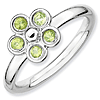 Sterling Silver Stackable Expressions 1/3 ct Peridot Flower Ring
