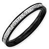 Sterling Silver 1/5 ct Diamond Black-plated Ring