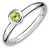Sterling Silver Stackable Expressions Low 4mm Round Peridot Ring