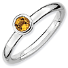 Sterling Silver Stackable Expressions Low 4mm Citrine Ring