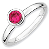Sterling Silver Stackable Expressions Low 5mm Created Ruby Ring