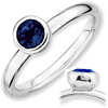 Sterling Silver Stackable Low 5mm Created Sapphire Ring