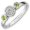 Sterling Silver Stackable Expressions Peridot and Diamond Ring