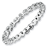 Sterling Silver Stackable White Topaz & Diamond Ring