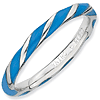 Sterling Silver Twisted Blue Enameled 2.4mm Stackable Ring