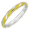Sterling Silver Twisted Yellow Enameled 2.4mm Stackable Ring