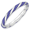 Sterling Silver Twisted Purple Enameled 2.4mm Stackable Ring