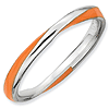 Sterling Silver Twisted Orange Enameled 2.5mm Stackable Ring