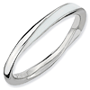 Sterling Silver Twisted White Enameled 2.5mm Stackable Ring