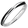 Sterling Silver Twisted Black Enameled 2.5mm Stackable Ring