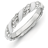 Sterling Silver Stackable White Ribbons Enameled Ring