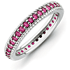 Sterling Silver Stackable Expressions Created Ruby Eternity Ring