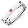 Sterling Silver Stackable Expressions Created Ruby Square Ring