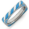 Sterling Silver Stackable Expressions Blue Enameled Square Ring