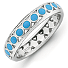 Sterling Silver Stackable Expressions Blue Circles Enameled Ring 