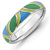 Sterling Silver Stackable Expressions Multi color Enameled Ring