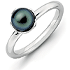 Sterling Silver Stackable Expressions Black Pearl Ring