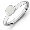 Sterling Silver Stackable Expressions White Agate Ring