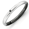 Sterling Silver Stackable Expressions Half White Black Diamond Ring