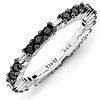 Sterling Silver Stackable Expressions Black Diamond Ring