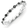 Sterling Silver Stackable Expressions 3/8 ct Black White Diamond Ring