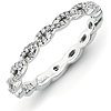 Sterling Silver Stackable Expressions Rope Diamond Ring
