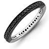 Sterling Silver Stackable 1/3 ct Half Black White Diamond Ring