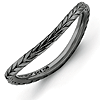 Sterling Silver Stackable Wheat Black-plate Wave Ring