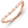 Sterling Silver Stackable Pink-plated Rice Bead Wave Ring