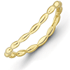 Sterling Silver Stackable Gold-plated Rice Bead Wave Ring