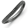 Stackable Bumpy Wave Ring Black-plated Sterling Silver