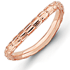 18kt Rose Gold-plated Sterling Silver Stackable Pebble Wave Ring