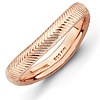 Stackable Textured Wave Ring Pink Gold-plated Sterling Silver 3.25mm