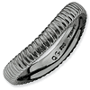 Sterling Silver Stackable Ribbed Black-plated Wave Ring