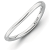 Sterling Silver Stackable 1.5mm Rhodium-plated Wave Ring