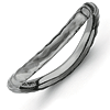 Sterling Silver Stackable Distressed Black-plated Wave Ring