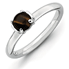 Sterling Silver Stackable Round Tigers Eye Ring