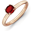 Rose Gold-plated Sterling Silver Stackable Garnet Ring