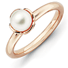 Rose Gold-plated Sterling Silver White Pearl Ring
