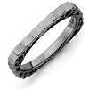 Sterling Silver Stackable Hammered Black-plated Square Ring