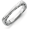 Sterling Silver Stackable Braided Square Ring