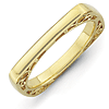 Stackable Square Ring with Side Hearts Gold-plated Sterling Silver