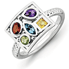 Sterling Silver Stackable Expressions Multi-Gemstone Ring