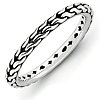 Sterling Silver Stackable Expressions Antiqued Wheat Ring