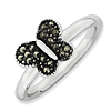 Sterling Silver Stackable Expressions Marcasite Butterfly Ring