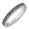 Sterling Silver 3mm Stackable Expressions Marcasite Ring