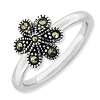Sterling Silver Stackable Expressions Marcasite Flower Ring