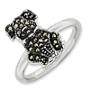Sterling Silver Stackable Expressions Marcasite Dog Ring
