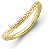 Sterling Silver Stackable Wheat Gold-plated Wave Ring