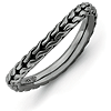 Sterling Silver Stackable Woven Black-plated Wave Ring